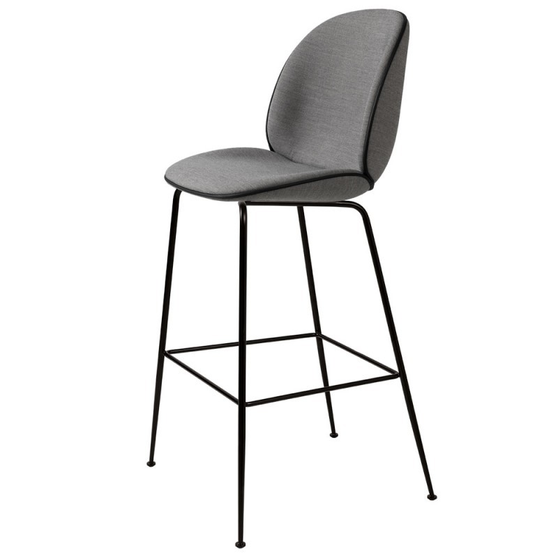 布艺黑色脚吧椅 时尚创意高吧椅 Gubi丹麦设计师酒吧凳304不锈钢电镀 高品质