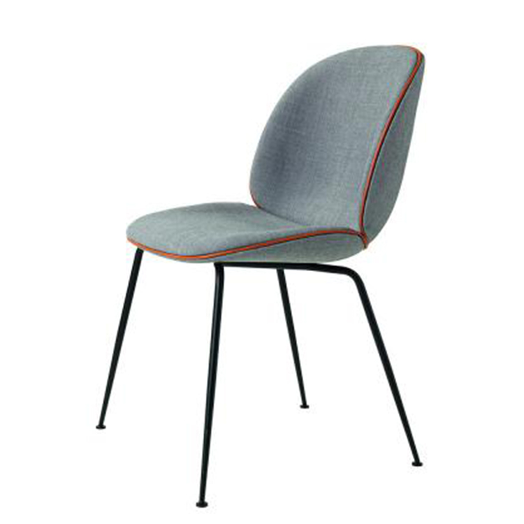 布艺黑脚款餐椅咖啡厅 洽谈室 会所全覆垫单椅 304不锈钢电镀 高品质 质量第一