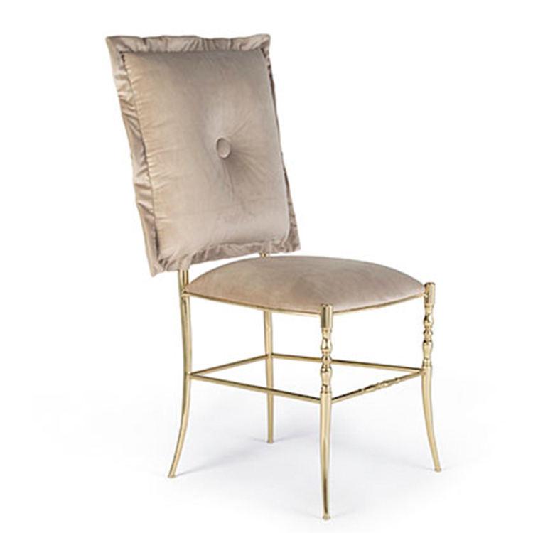 餐椅 用餐椅 大脸猫 法国帝国高贵活动椅子不锈钢电镀黄铜绒布布艺