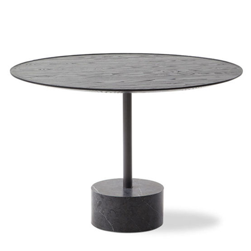意大利设计 9圆桌卡西纳大理石铁底座基座 实木桌面大理石桌面 餐桌茶几