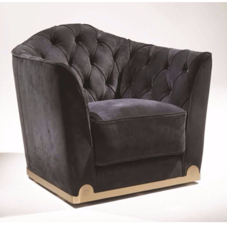 意大利Longhi 单人沙发休闲椅系列  不锈钢五金电镀烤漆布艺皮质 真皮皮革拉扣欧式家具定制