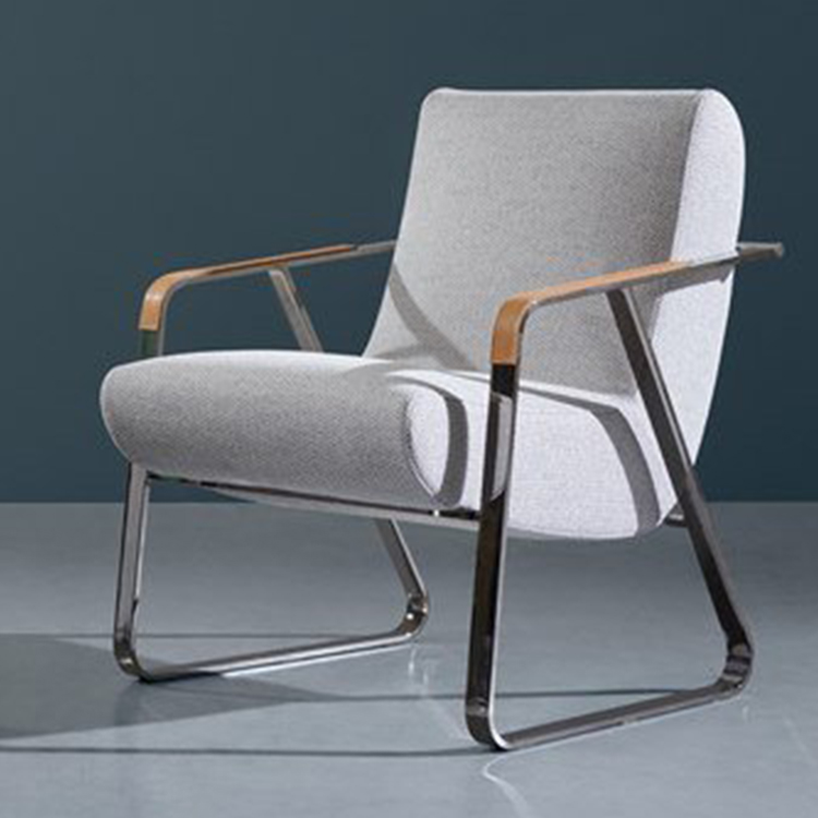 2022年新品 意大利Twils 月亮 扶手椅 五金不锈钢电镀软体单人沙发椅