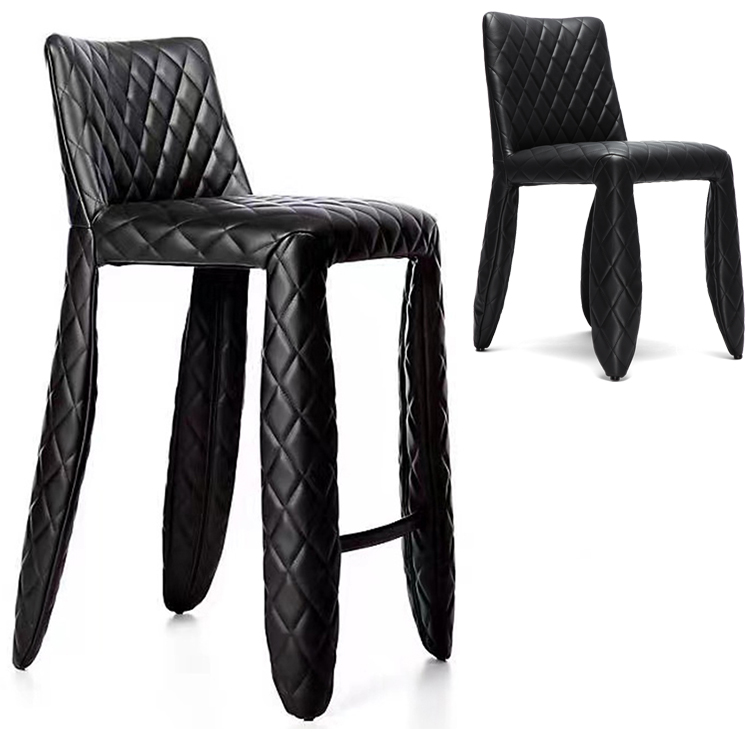 荷兰摩伊moooi设计师Marcel Wanders 怪物吧凳椅餐椅复古压线菱形异形Bar chair