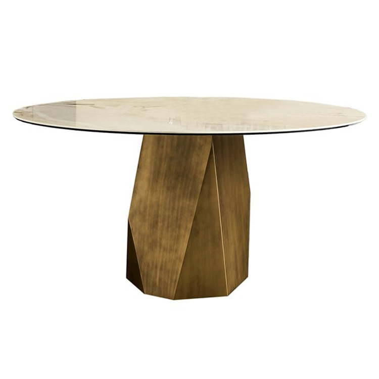 3款圆形餐桌 意大利Laskasas不锈钢大理石实木会议桌家用商用Gianluigi Landoni设计