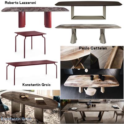 2024六款Roberto Lazzeroni 新中式复古方桌Paolo Cattelan椭圆形餐桌子