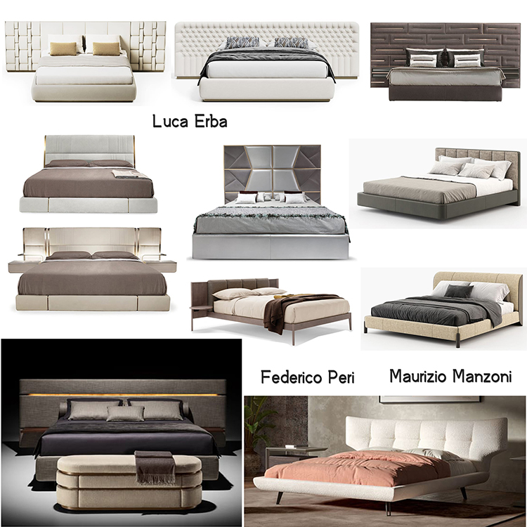十款Laskasas新品Luca Erba设计床铺轻奢极简洁意式复古现代奢华优雅